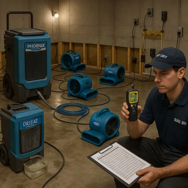 Structural Drying and Dehumidification process in Keyport, NJ